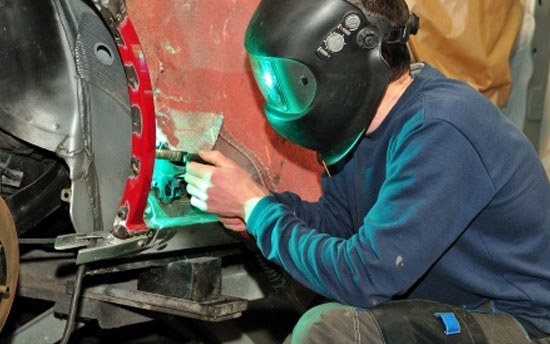 Welding services performed on car